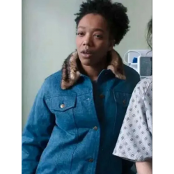 Sorry Baby Naomi Ackie Blue Jacket